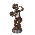 Kinder Figur Statue Winkel Blatt Bronze Skulptur Tpy-053